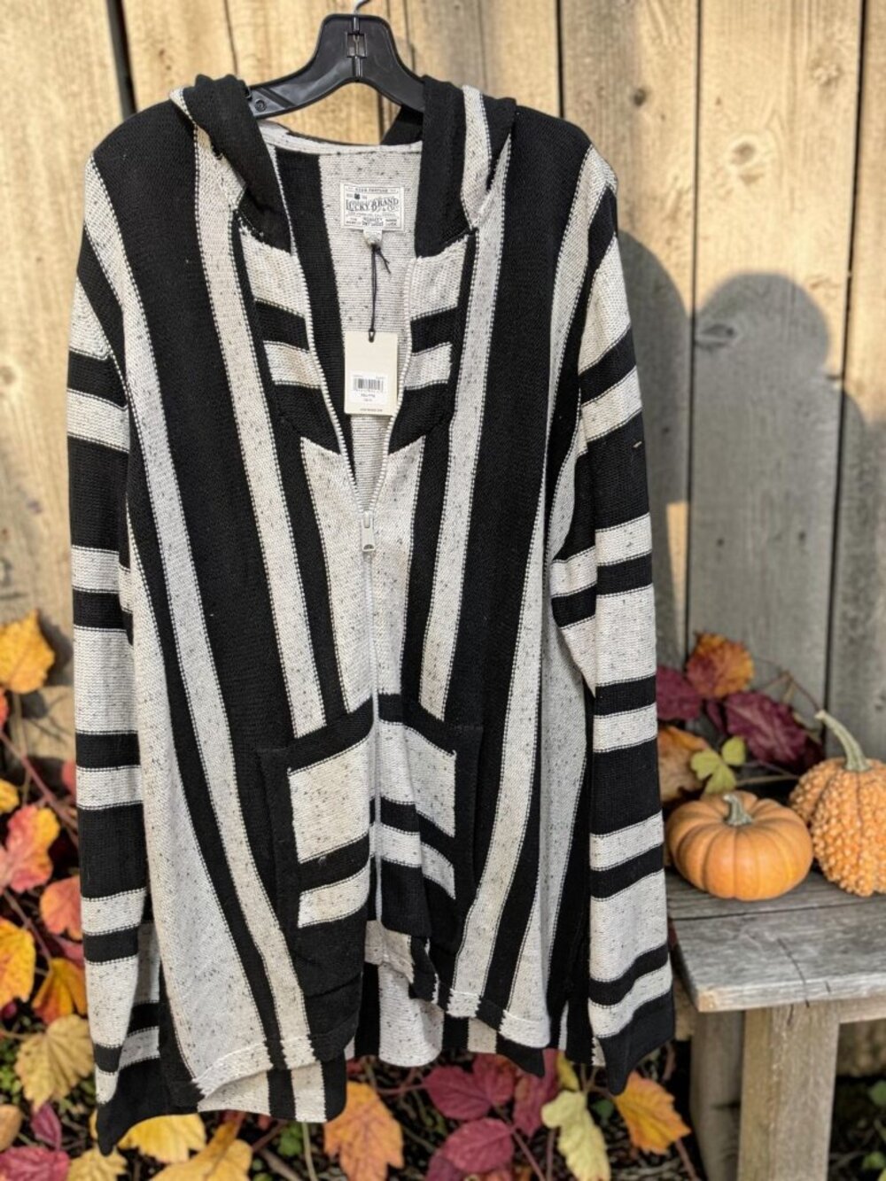 Lucky Brand Striped Baja Hoodie Unisex  size XXL  NEW WITH TAGS! - Picture 2 of 5